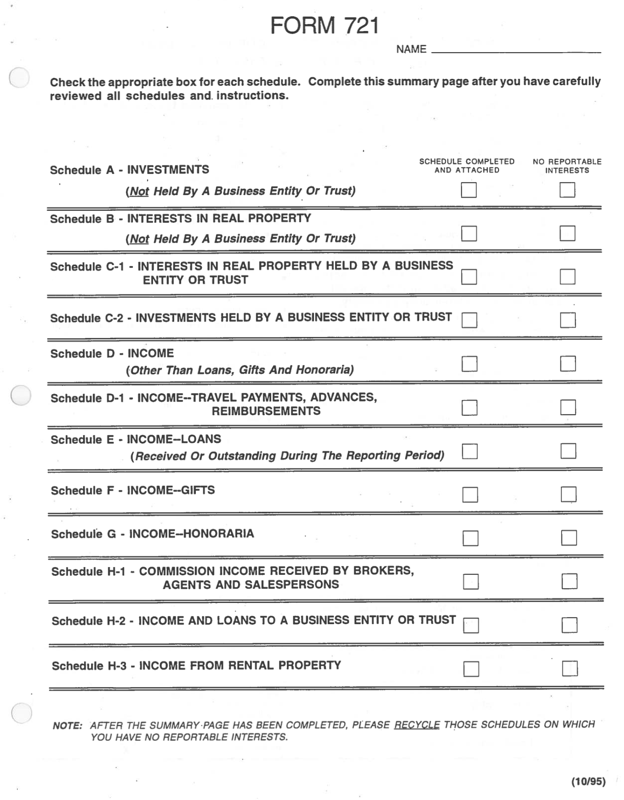 Form 700 and its History (Part 2)