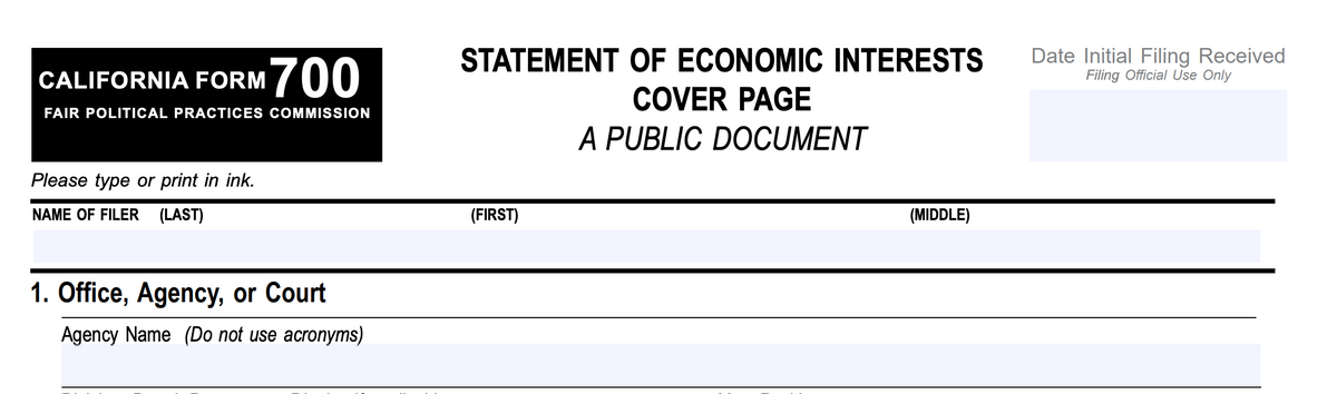 Form 700 and its history (Part 1)